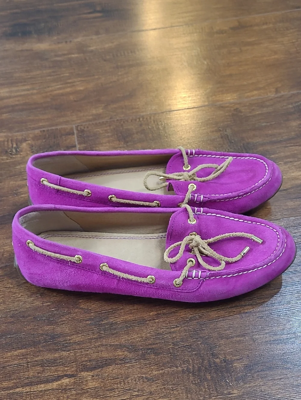 Sperry Women's Suede Boat Shoes in Fuchsia Leather Upper Size 7 - Picture 2 of 10
